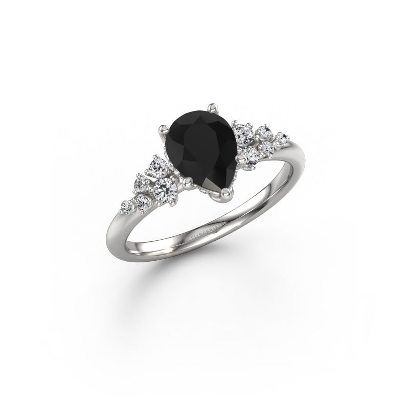 Verlovingsring Emma PER 585 witgoud zwarte diamant 1.497 crt