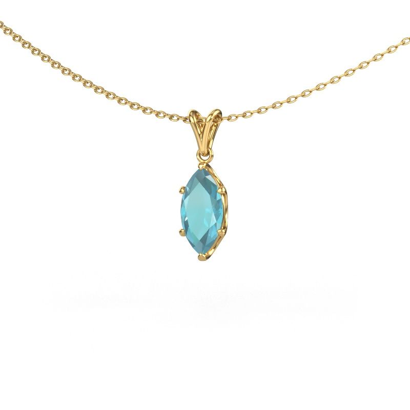 Pendant Sam MRQ 585 gold blue topaz 10x5 mm