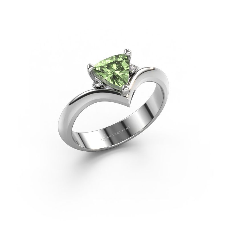 Ring Arlette 950 platinum green lab grown diamond 7 mm