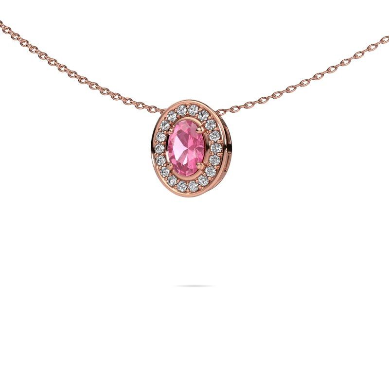 Necklace Madelon 585 rose gold pink sapphire 6x4 mm