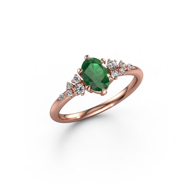 Ring Royce OVL 585 rose gold emerald 7x5 mm