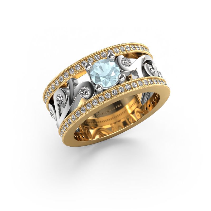 Ring Sanne 585 gull akvamarin 5 mm