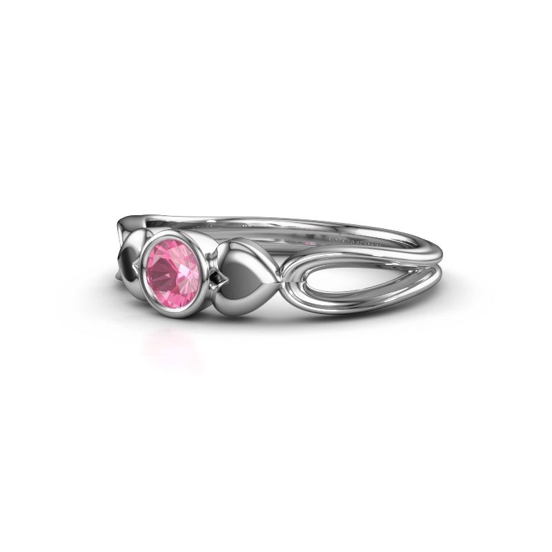 Image of Ring Lorrine 950 platinum pink sapphire 4 mm
