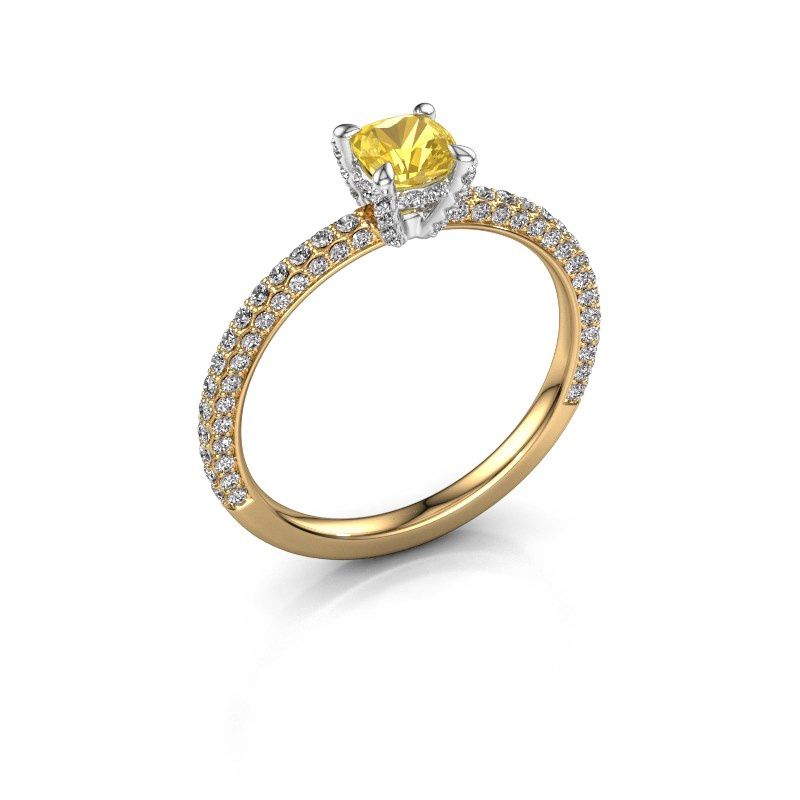 Image of Engagement ring saskia 2 cus<br/>585 gold<br/>Yellow sapphire 4.5 mm