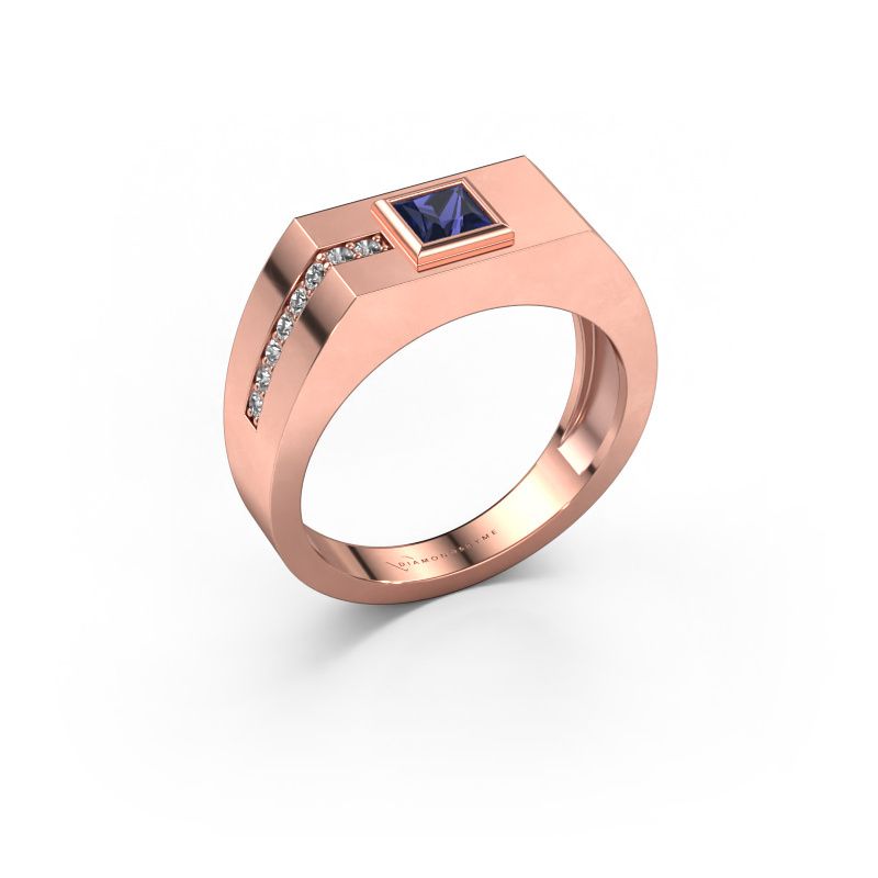Herrenring Robertus 1 585 Roségold Saphir 4 mm