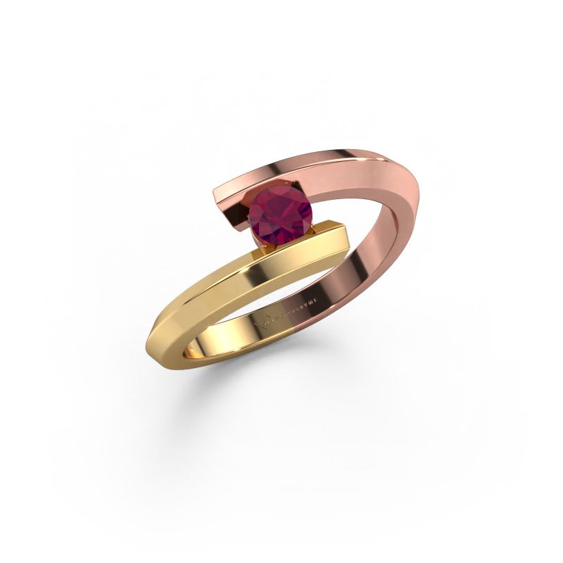 Ring Paulette 585 rose gold rhodolite 3.4 mm