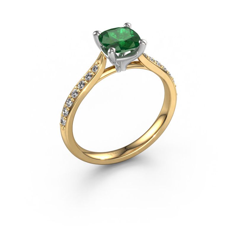 Engagement ring Mignon CUS 2 585 gold emerald 6 mm