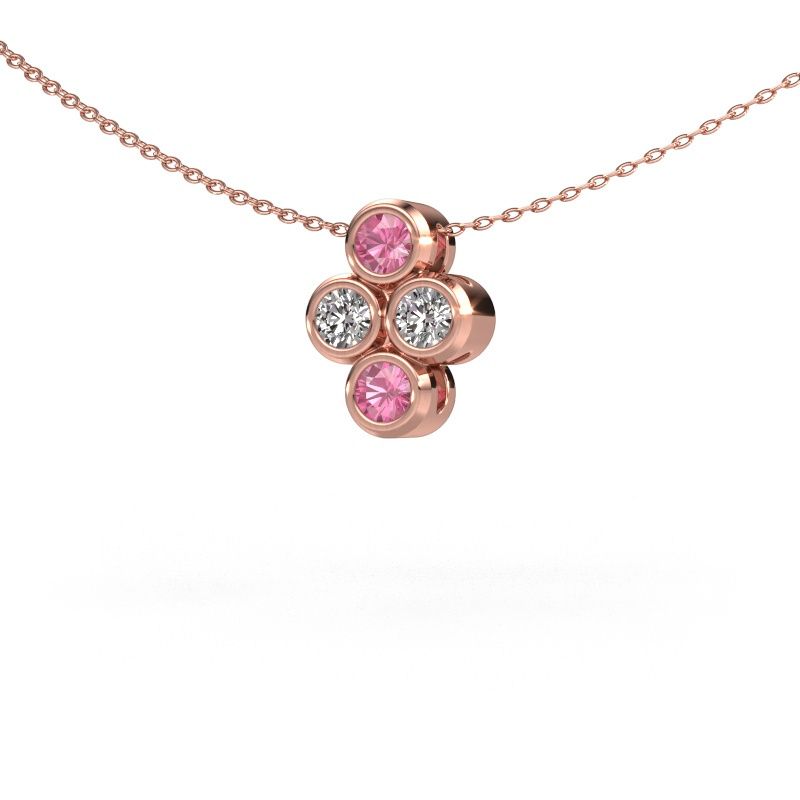 Pendentif Judi 585 or rose saphir rose 3.4 mm