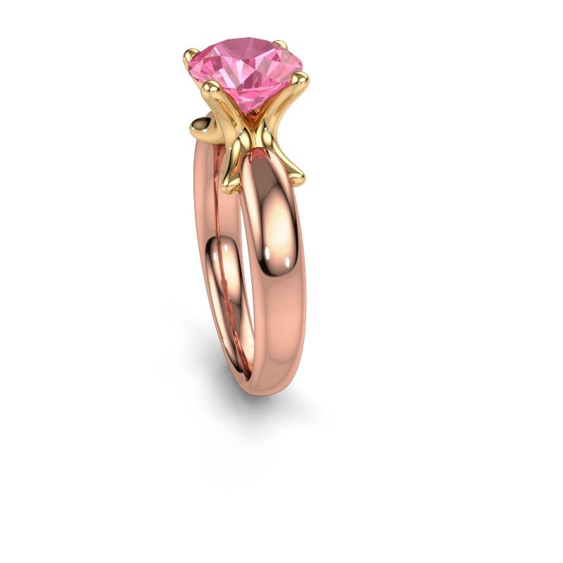 Afbeelding van Ring Jodie 585 rosé goud roze saffier 8 mm