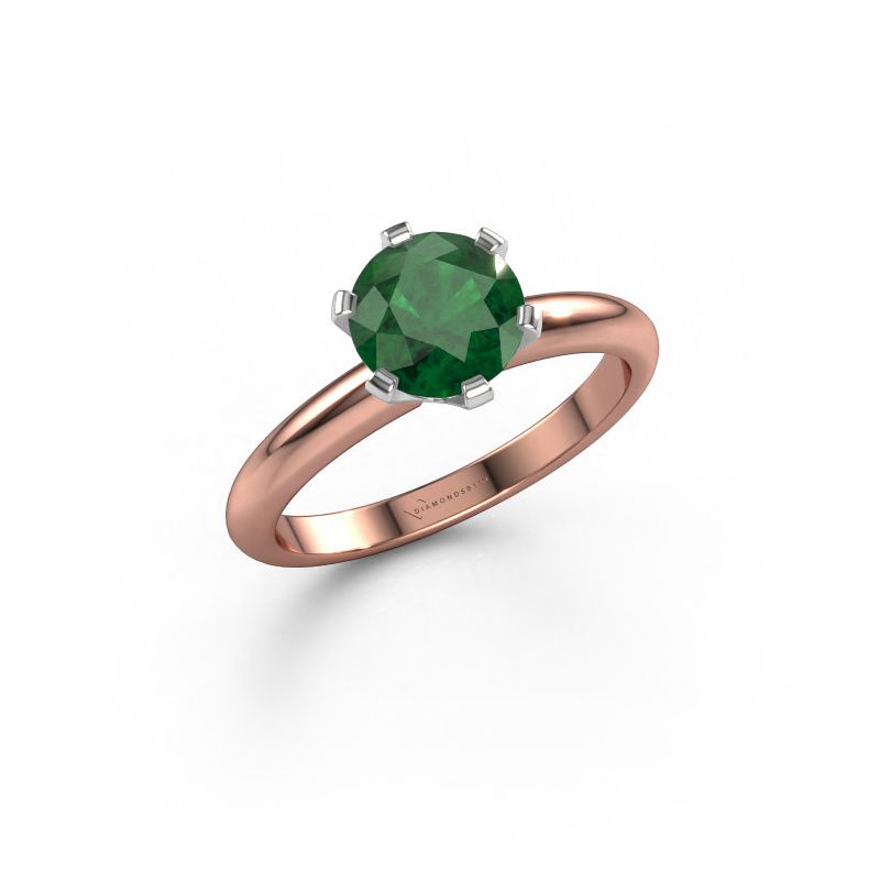 Verlobungsring Tiffy 1 585 Roségold Smaragd 7 mm