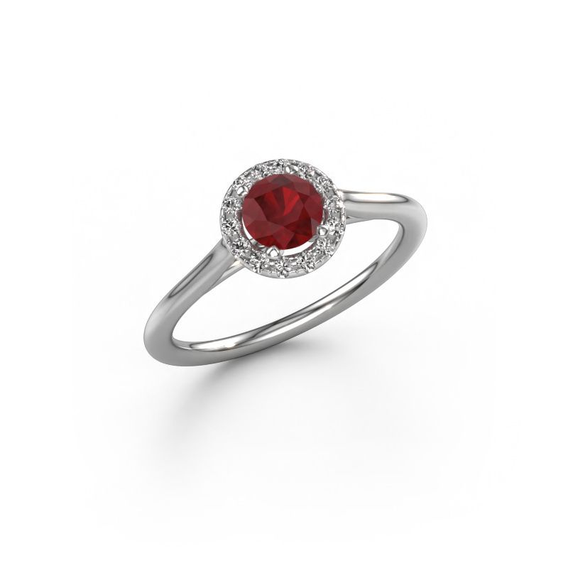 Engagement ring Seline rnd 1 585 white gold ruby 5 mm