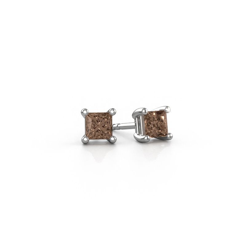 Ohrsteckers Sam SQR 950 Platin Braun Diamant 0.40 crt