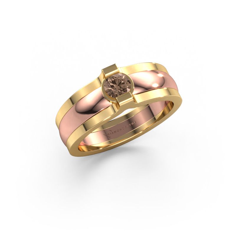 Ring Jade 585 rose gold brown diamond 0.25 crt