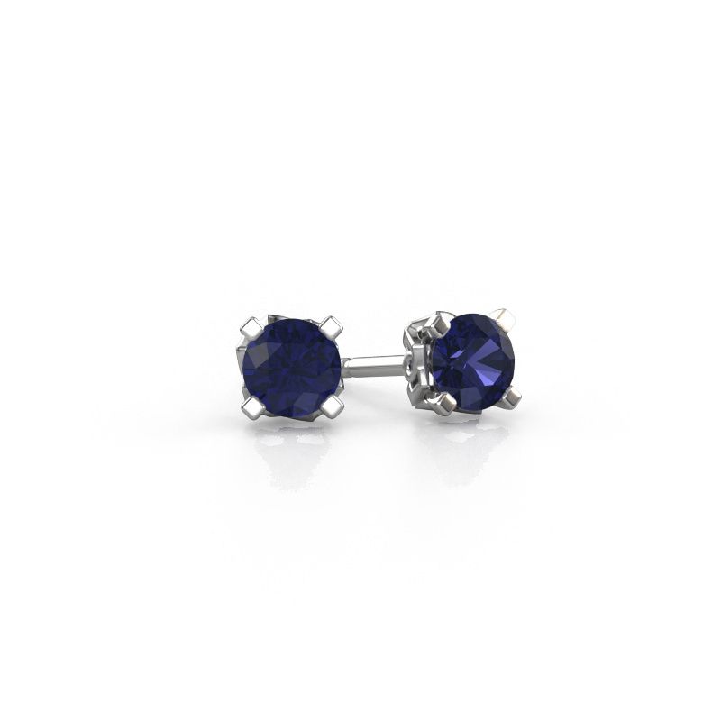 Oorbellen Ize 585 witgoud saffier 5 mm