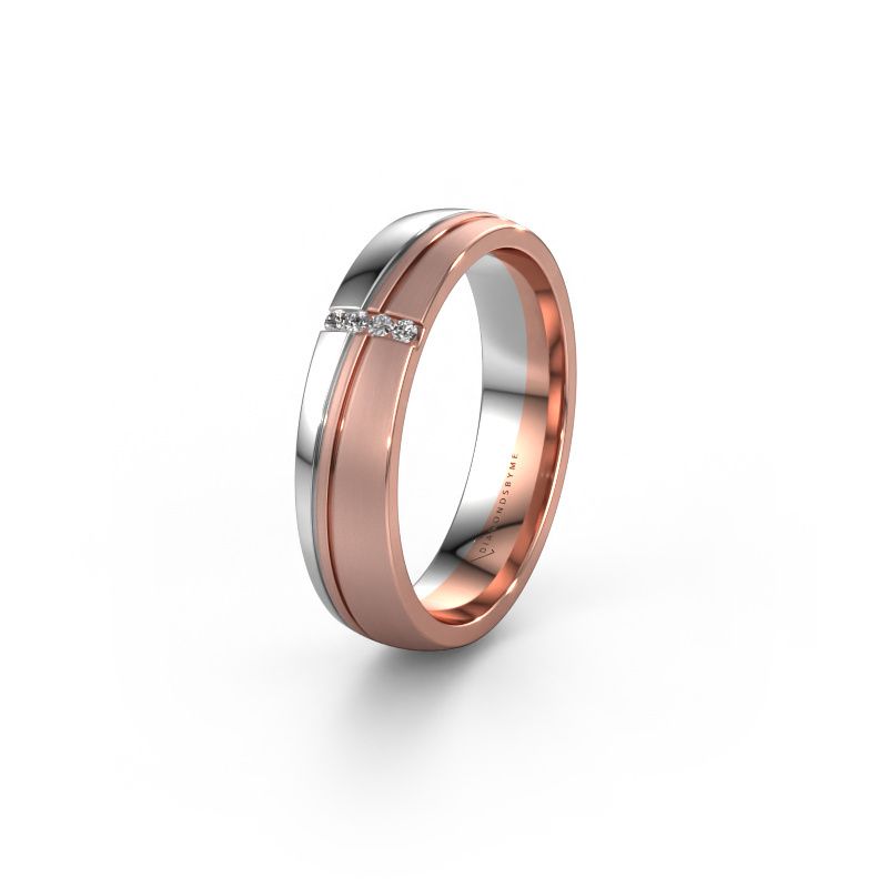Weddings ring WH0909L25X 585 rose gold zirconia ±5x1.5 mm