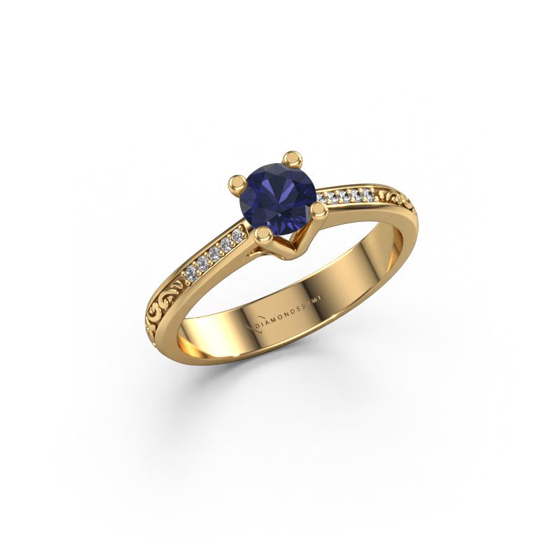 Engagement ring Mei 585 gold sapphire 4.7 mm