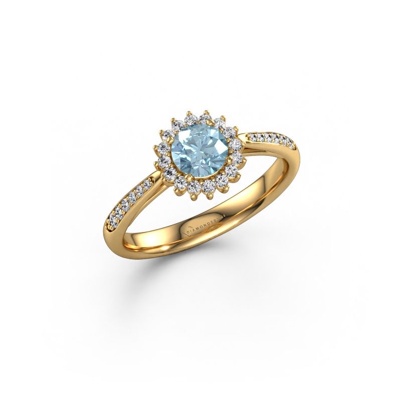 Engagement ring Tilly RND 2 express 585 gold blue lab grown diamond 5 mm