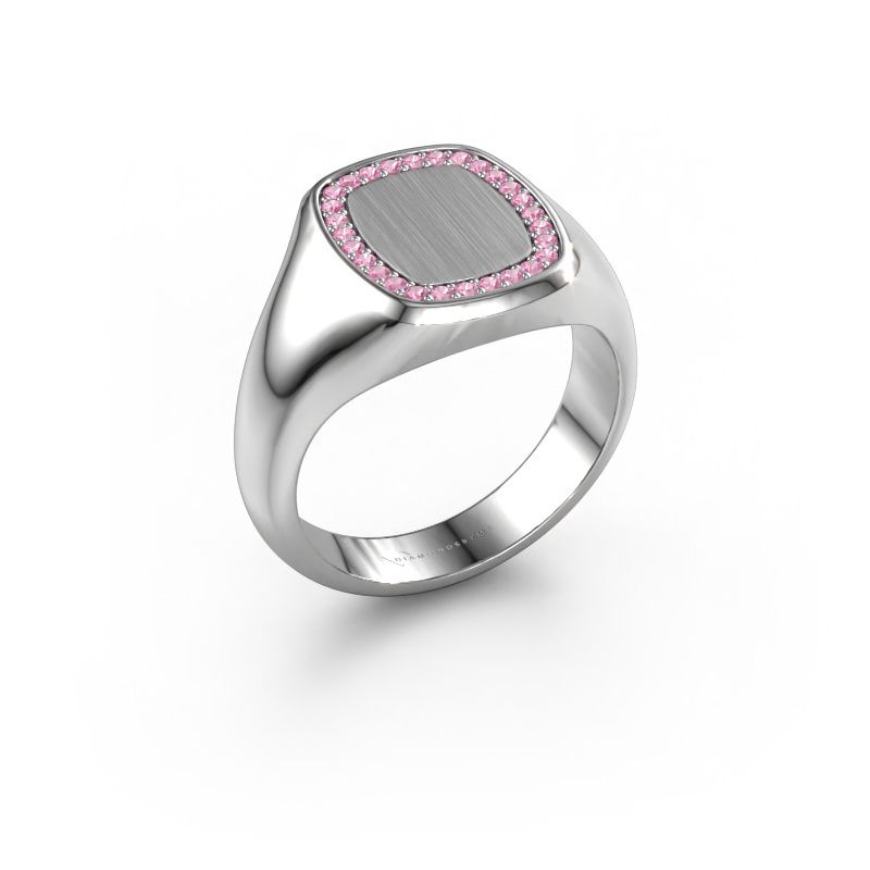 Men's ring Floris Cushion 2 950 platinum pink sapphire 1.2 mm