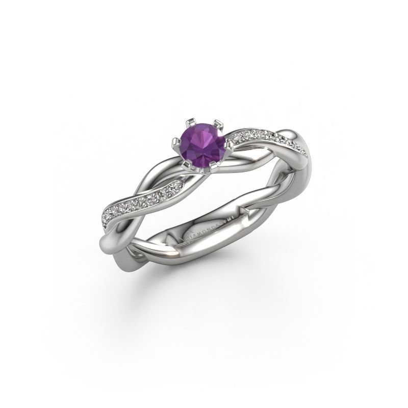 Verlovingsring Page 950 platina amethist 5.4 mm