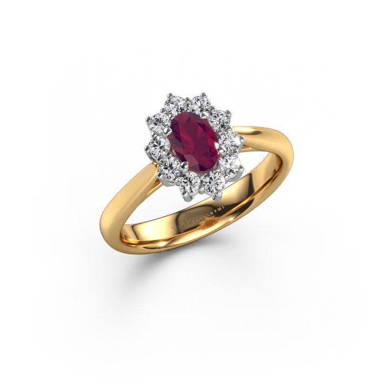Verlobungsring Leesa 1 express 585 Gold Rhodolit 6x4 mm