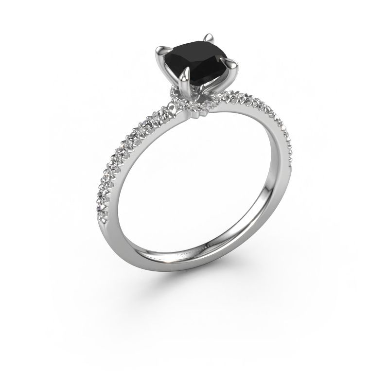 Verlovingsring Crystal CUS 4 585 witgoud zwarte diamant 1.46 crt