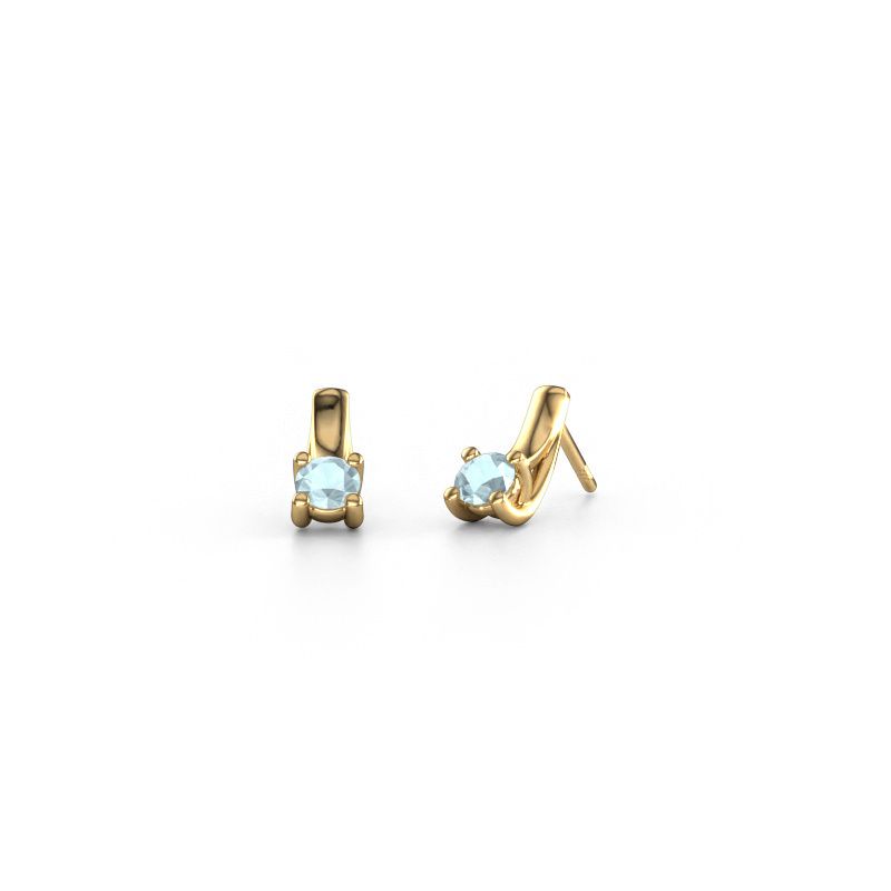 Earrings Mia 1 585 gold aquamarine 4.2 mm