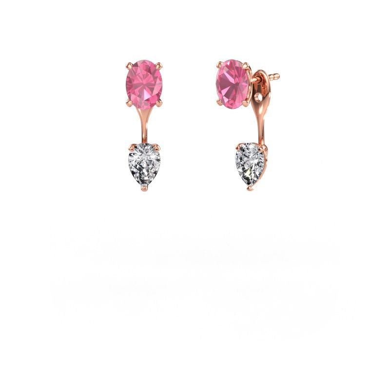 Ohrhänger Kate OVL-PER 585 Roségold Pink Saphir 7x5 mm