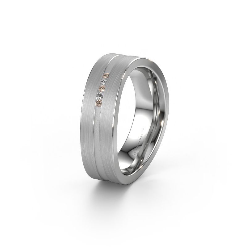Ehering WH2019P 950 Platin Braun Diamant ±6x2 mm