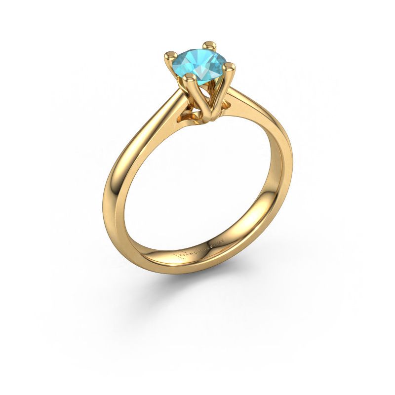 Verlovingsring Janna 1 585 goud blauw topaas 5 mm