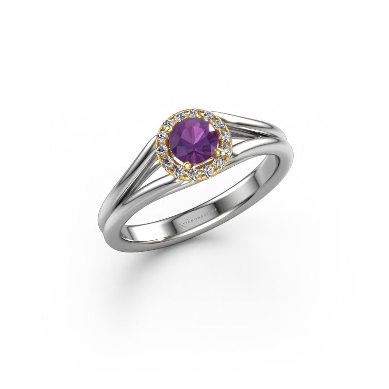 Engagement ring Verla rnd 1 585 white gold amethyst 4.7 mm