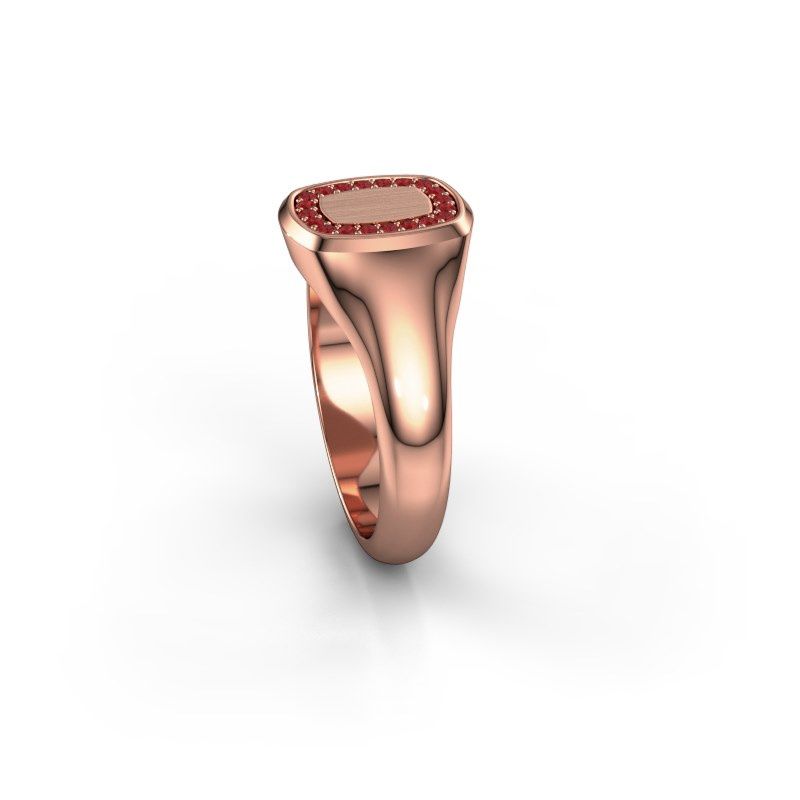 Image of Signet ring Dalia Cushion 1 585 rose gold ruby 1.2 mm