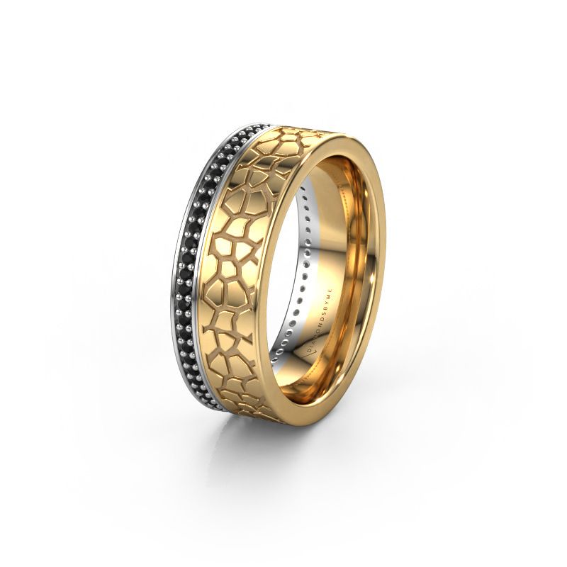 Wedding ring WH2070L17C 585 white gold black diamond ±7x2.2 mm