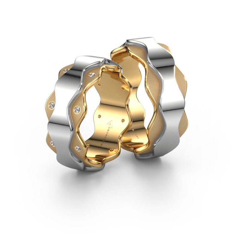 Eheringe set WH2033LM17DP ±7x2.4 mm 14 Karat Gold Diamant 0.008 crt