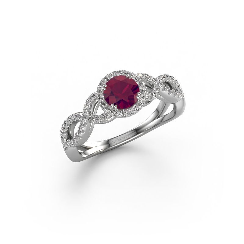 Verlovingsring Dionne rnd 950 platina rhodoliet 5 mm