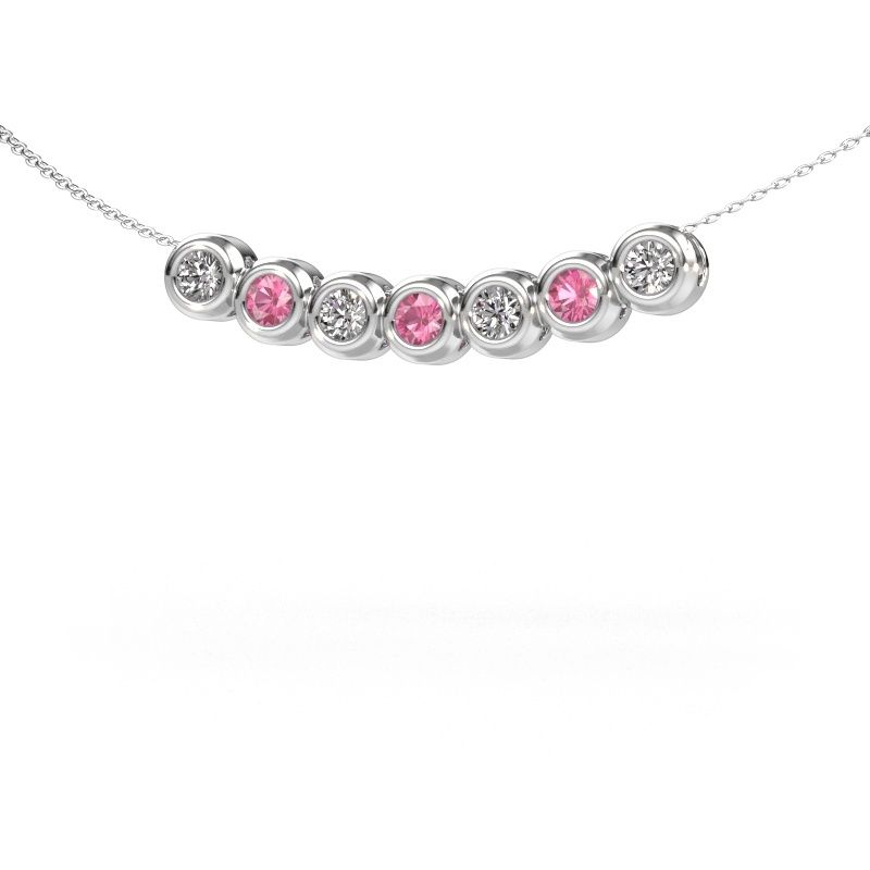 Collier Kim 7 950 platine saphir rose 3.4 mm