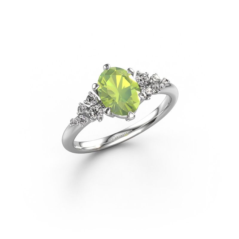 Engagement ring Royce OVL 585 white gold peridot 8x6 mm