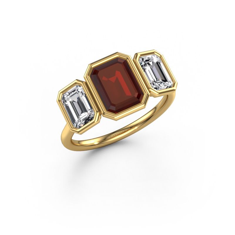 Engagement ring Lavon 3 EME 585 gold garnet 8x6 mm