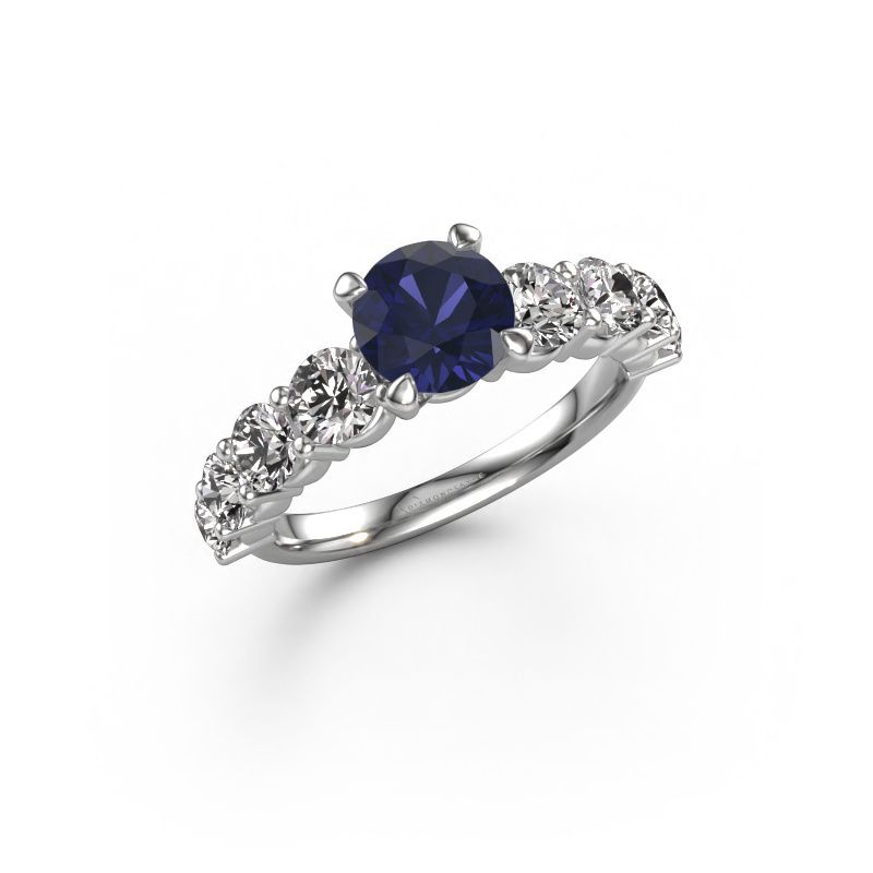 Engagement ring Deja 950 platinum sapphire 6.5 mm