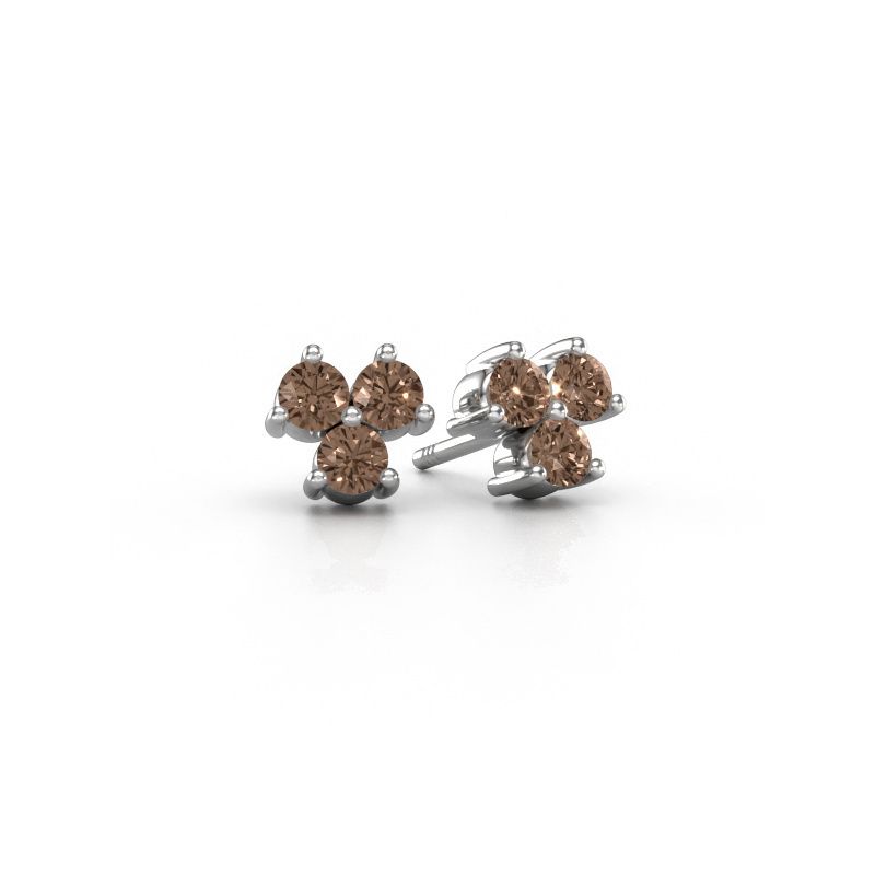 Stud earrings Shirlee 950 platinum brown diamond 0.60 crt