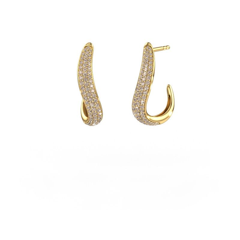 Earrings Dina 2 585 gold brown diamond 0.645 crt