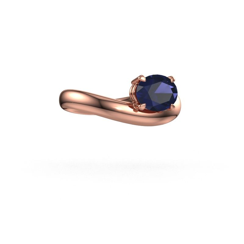 Bague de fiançailles Floor OVL 585 or rose saphir 8x6 mm