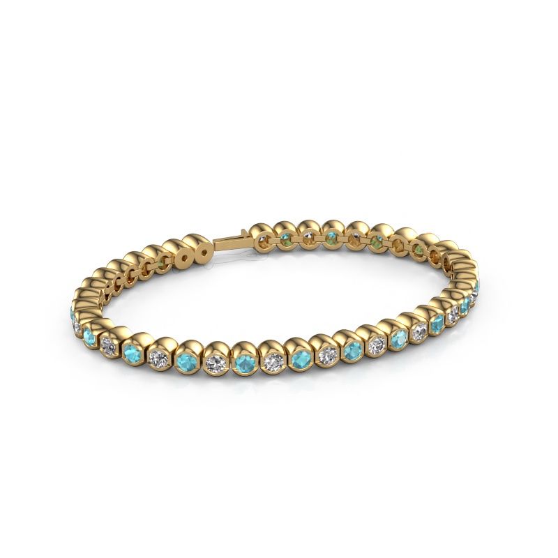 Tennisarmband Bianca 3.5 mm 585 goud blauw topaas 3.5 mm
