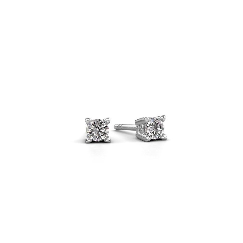 Image of Stud earrings Cather 585 white gold lab grown diamond 0.20 crt