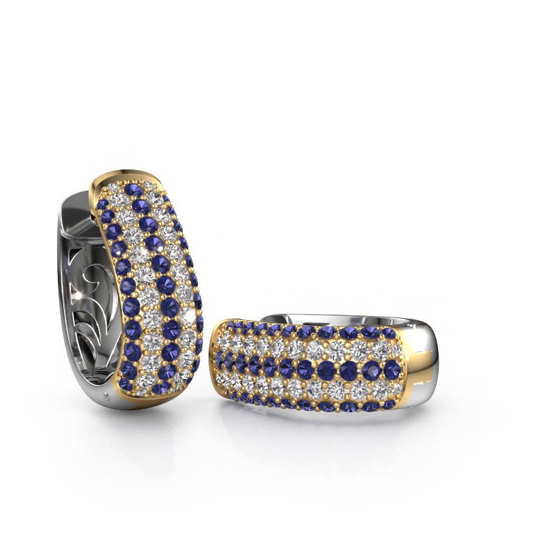 Creolen Danika 10.5 B 585 goud saffier 1.1 mm