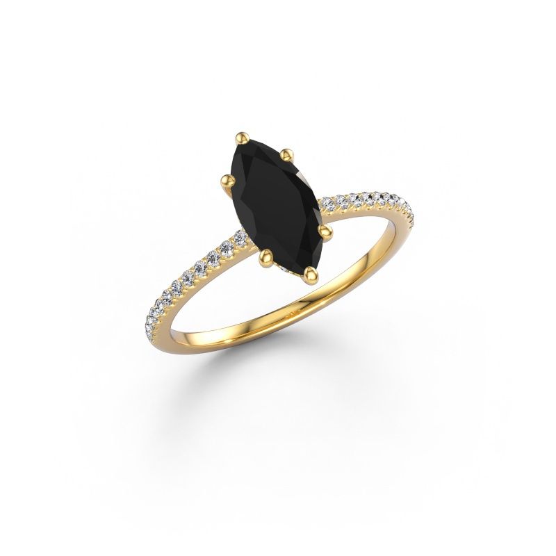 Verlovingsring Sophie MRQ 585 goud zwarte diamant 1.41 crt