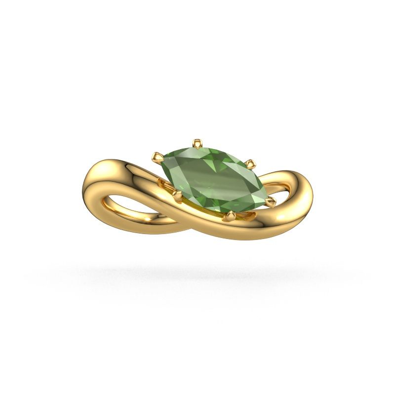 Verlobungsring Chloe MRQ 585 Gold Turmalin grün 10x5 mm