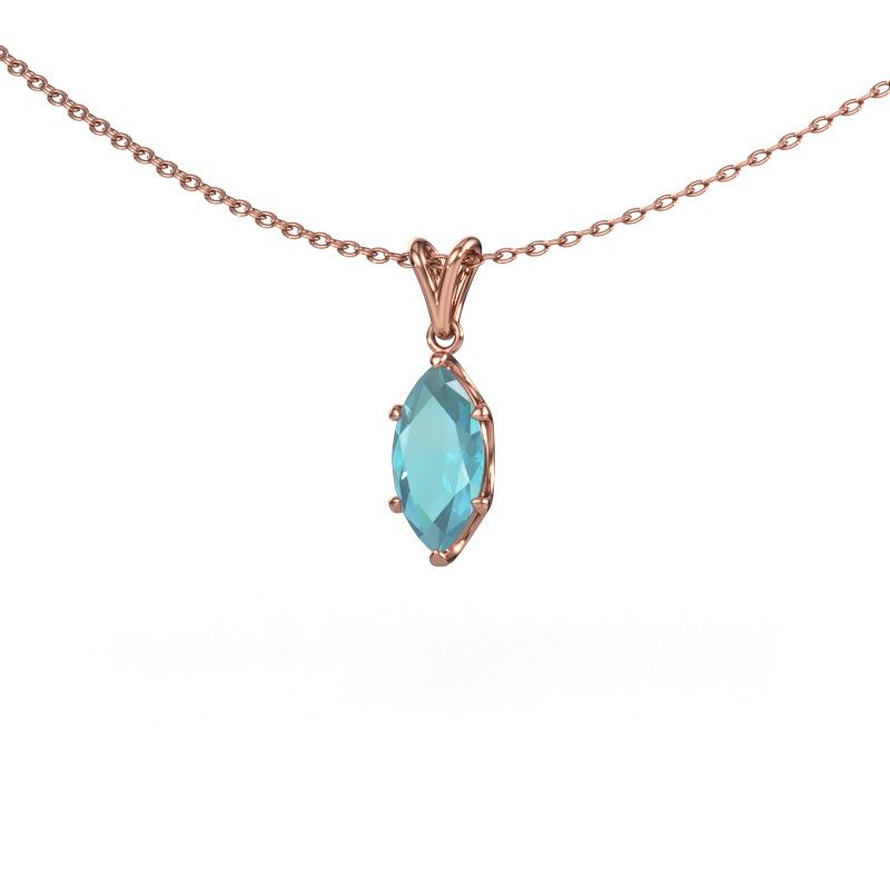 Anhänger Sam MRQ 585 Roségold Blau Topas 10x5 mm
