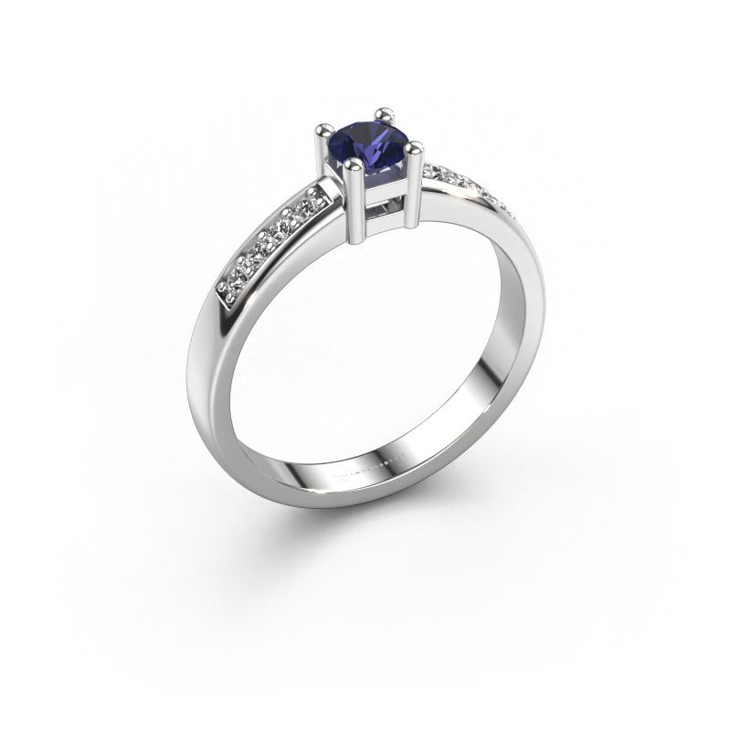 Verlovingsring Eline 2 585 witgoud saffier 3.7 mm