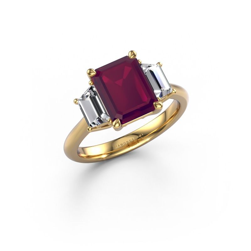Bague de fiançailles Maggie EME 585 or jaune rhodolite 9x7 mm