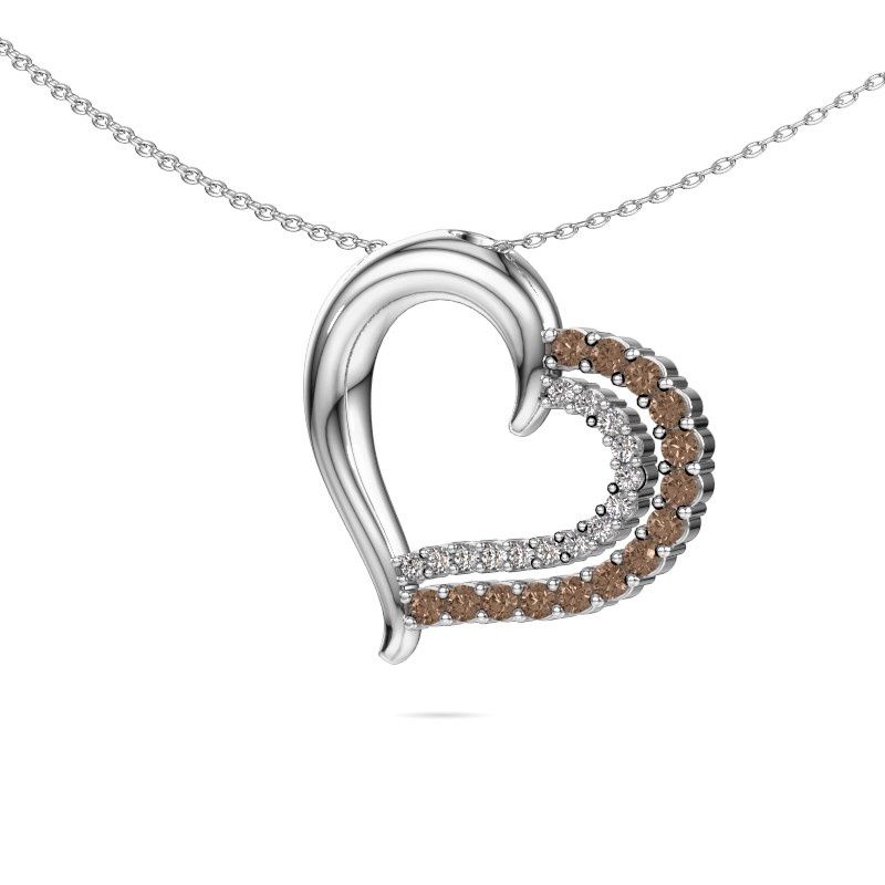 Collier Kandace 585 or blanc diamant brun 0.56 crt